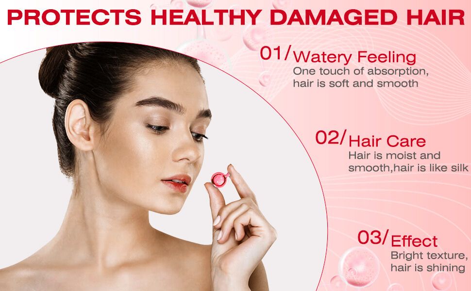 Hair Treatment Serum 40 Hair Care Capsules - No Rinse - With Argan Macadamia & Avocado Oils - Vitamins A, E, & Pro B5 - Conditioner For Women & Men